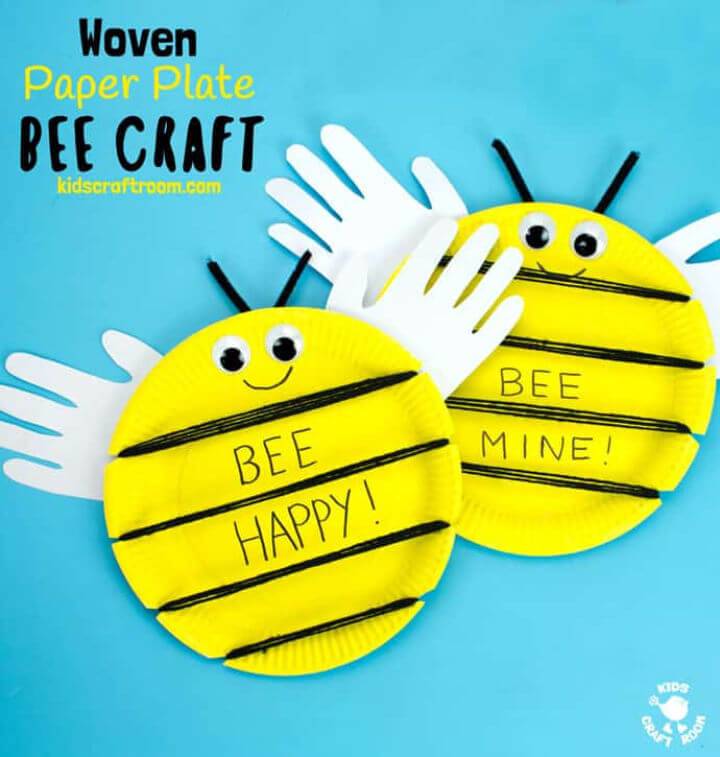 DIY Woven Paper Plate Bee Craft