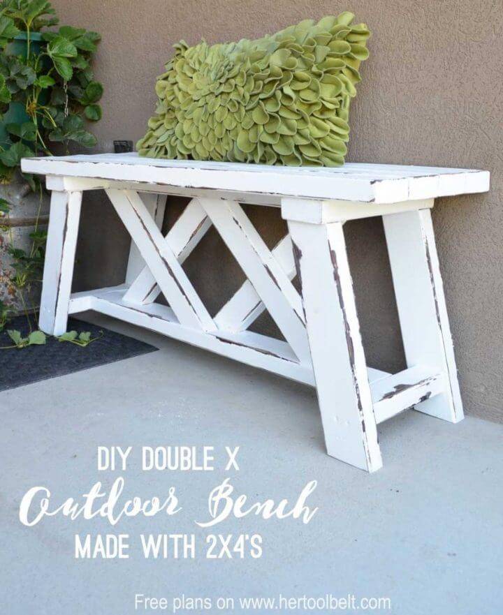Double X Bench for Front Porch