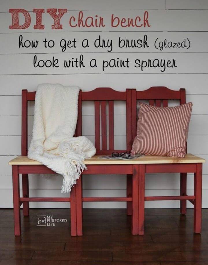 Easy DIY Red Chair Bench