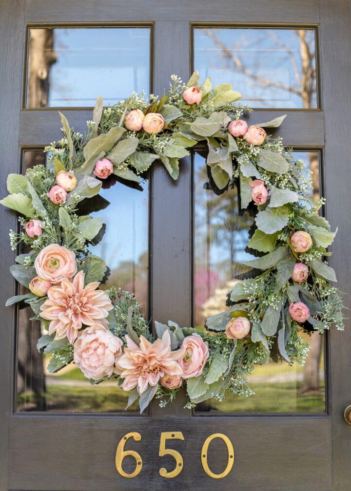 Easy DIY Sage and Blush Spring Wreath