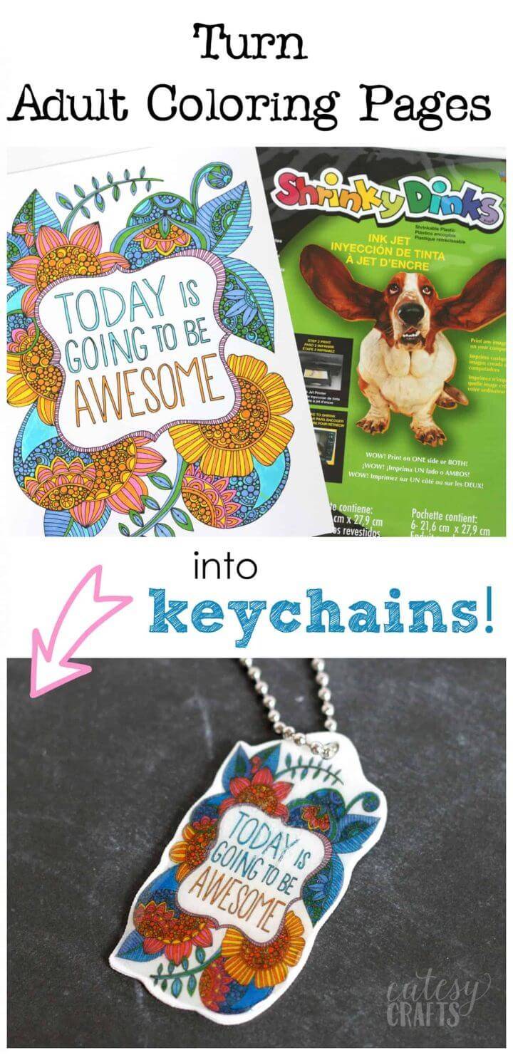 Easy Shrinky Dink Keychain With Coloring Pages
