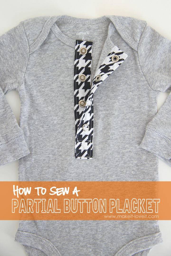 Easy Way to Sew Partial Button Placket
