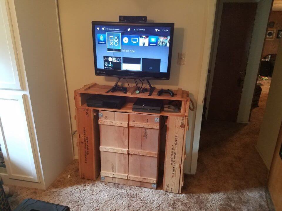 Entertainment Center from Ammo Crates