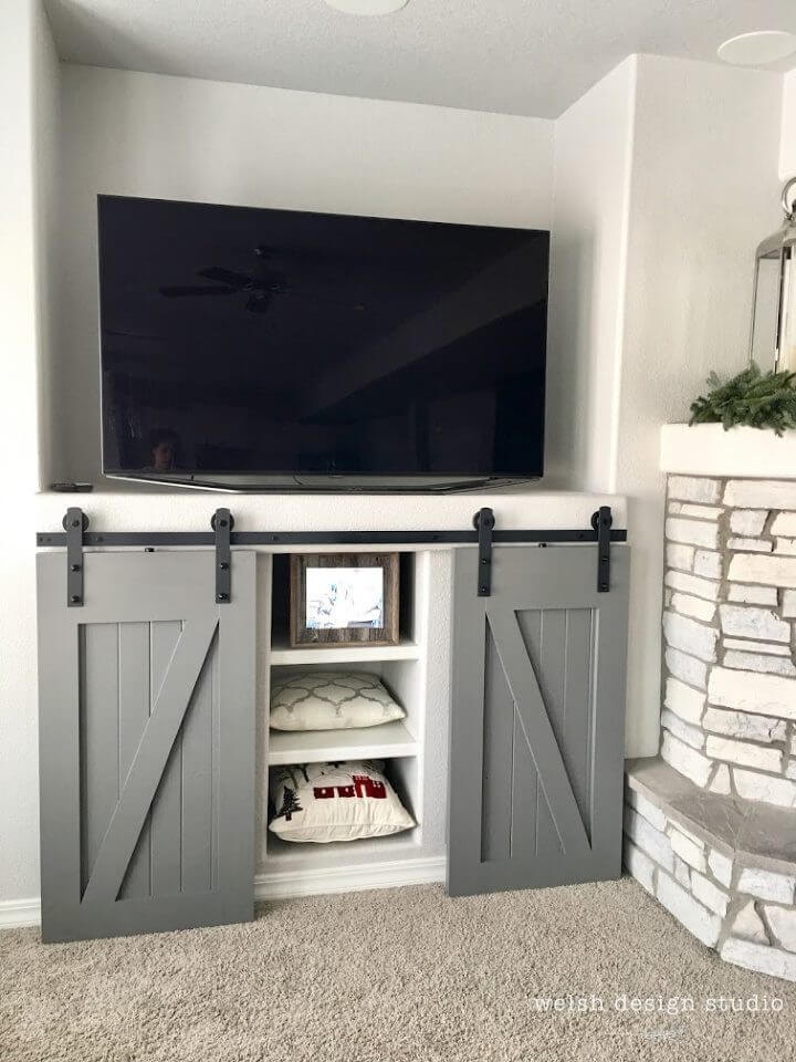 Entertainment Center with Sliding Barn Doors