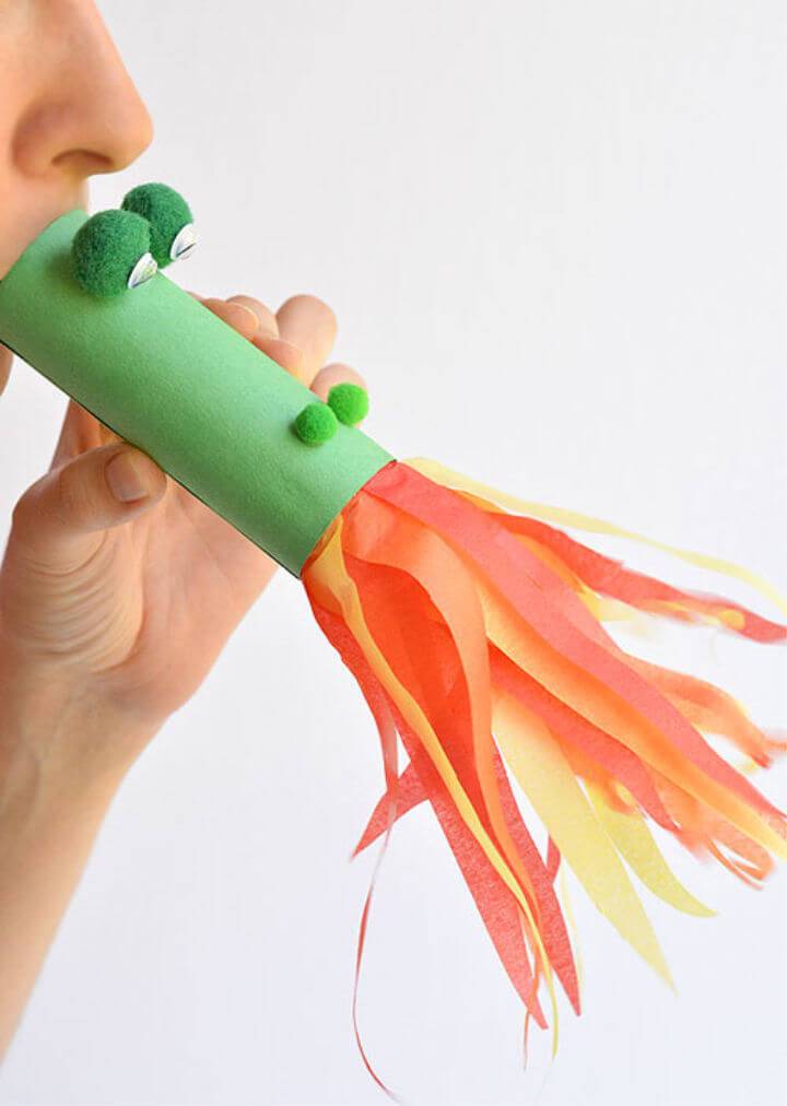 Fire Breathing Paper Roll Dragon Craft