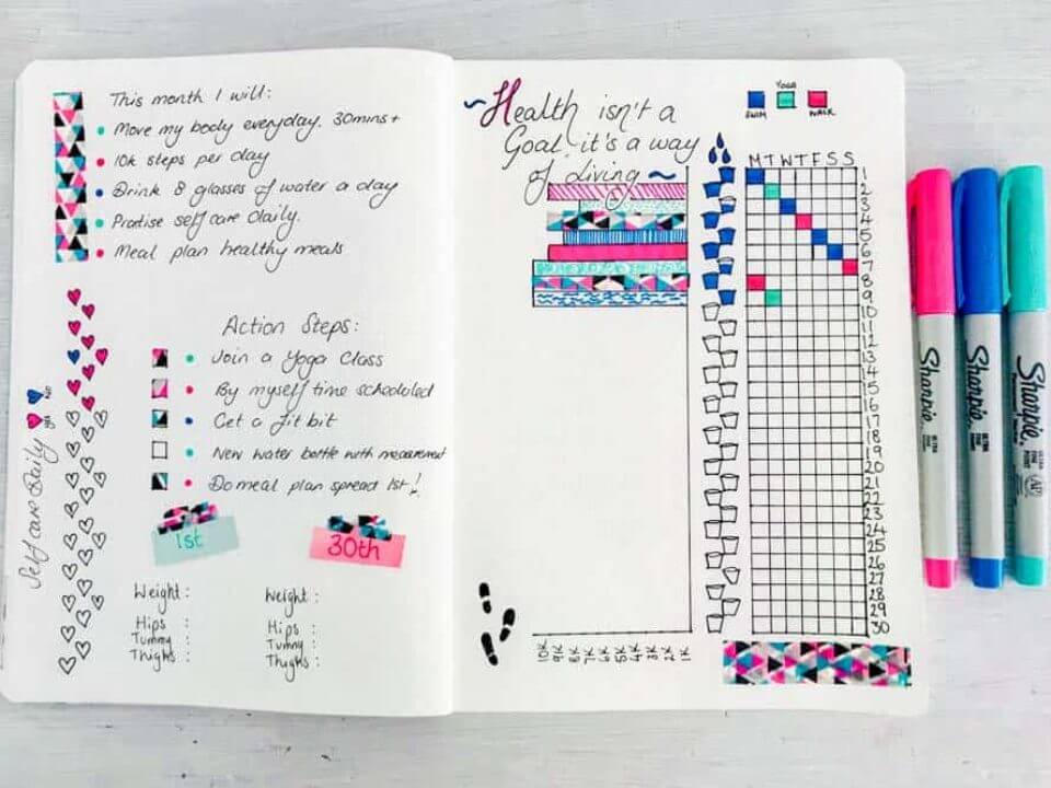 Fitness Trackers Bullet Journal