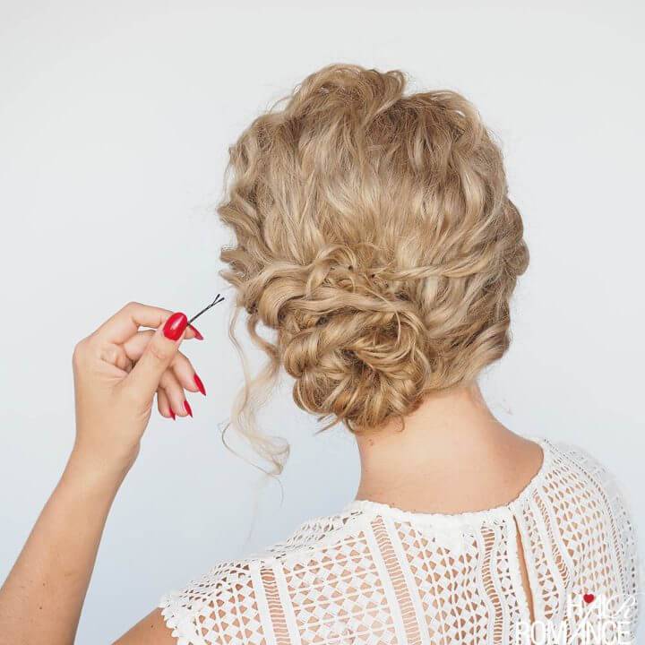 Folded Ponytail Updo for Curly Haired