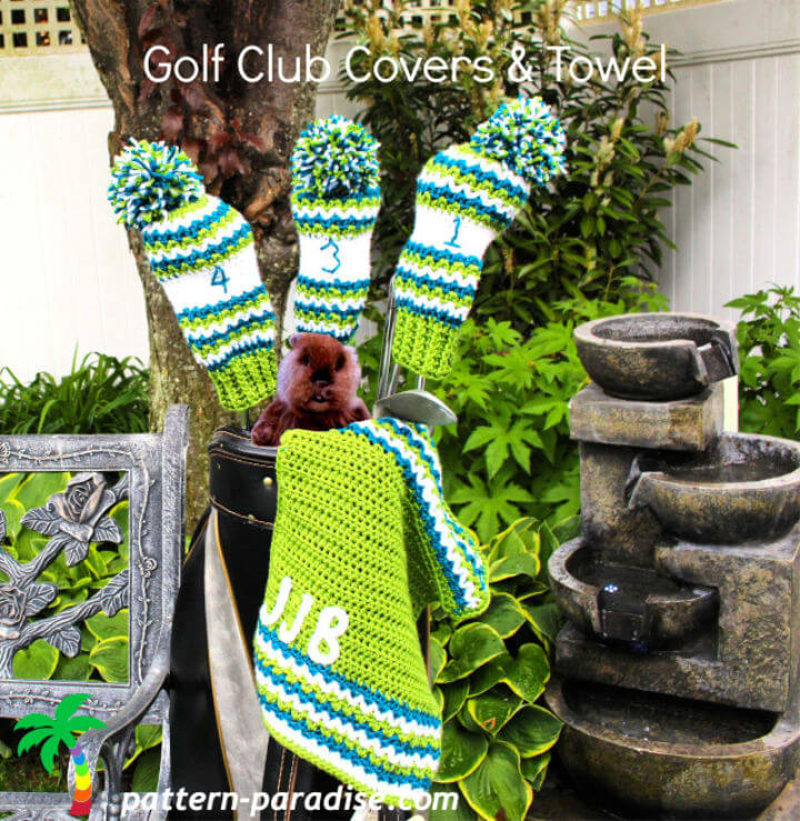 Crochet Golf Club Covers and Towel Pattern