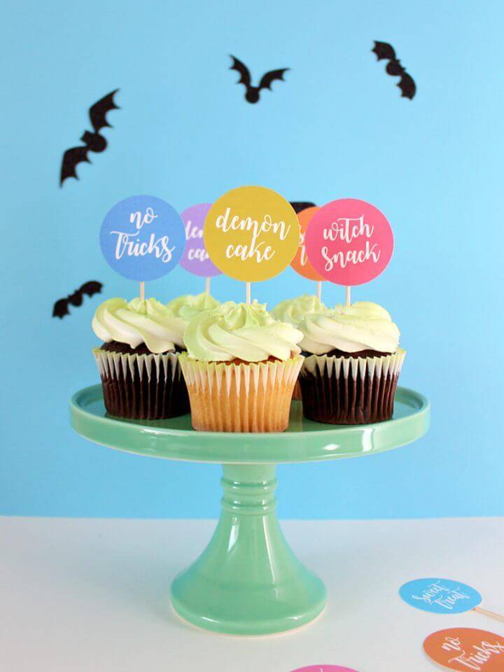 Free Printable Halloween Puns Cupcake Toppers