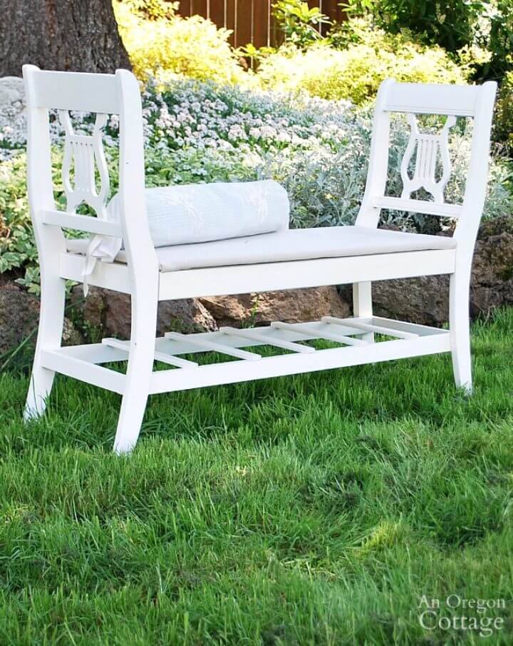 French style Bench from Old Chairs