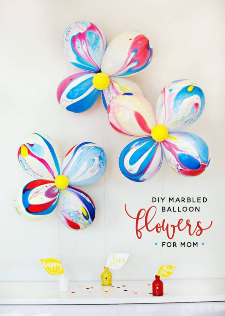 Giant Marble Balloon Flowers for Mom