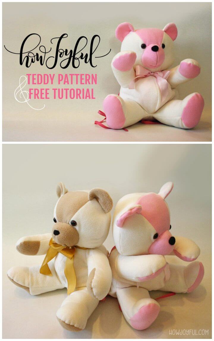 22 free teddy bear patterns download pfd sewing pattern