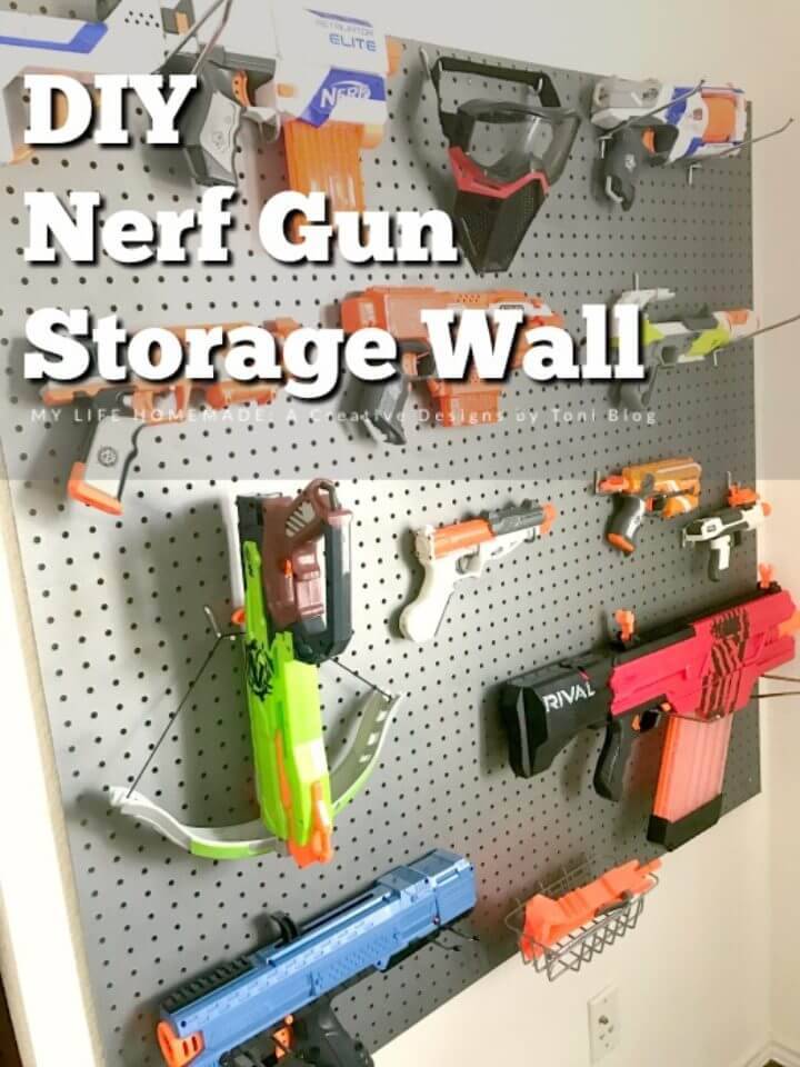 Make Peg Board Nerf Gun Storage
