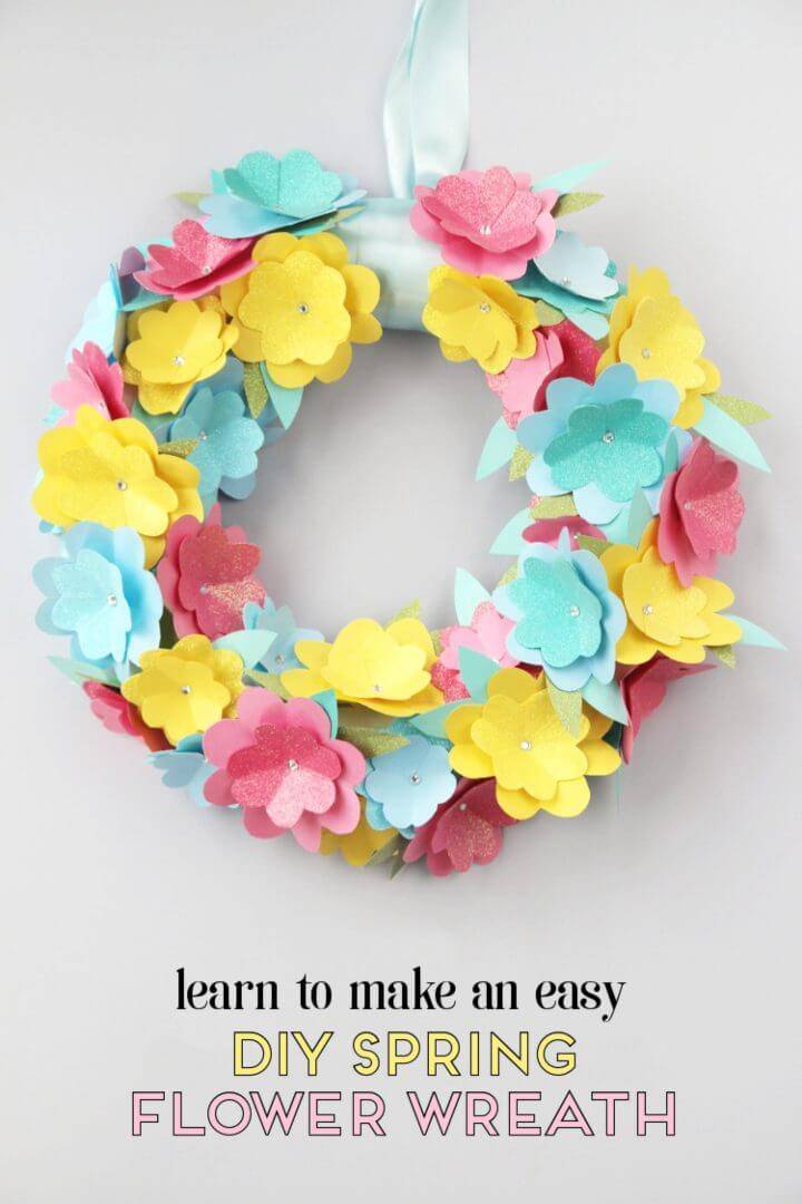 Make Spring Paper Flower Wreath