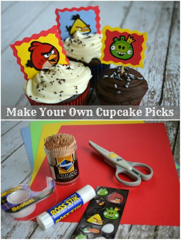 Make Your Own Angry Bird Cupcake Toppers