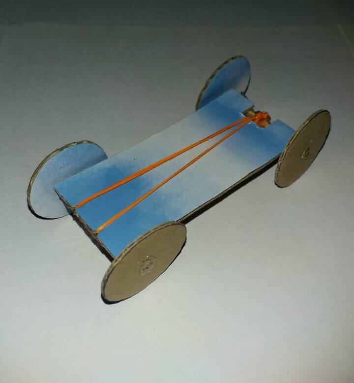 Homemade Cardboard Rubber Band Car