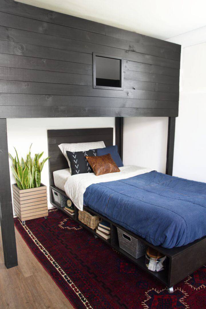 Modern DIY Bed with Storage