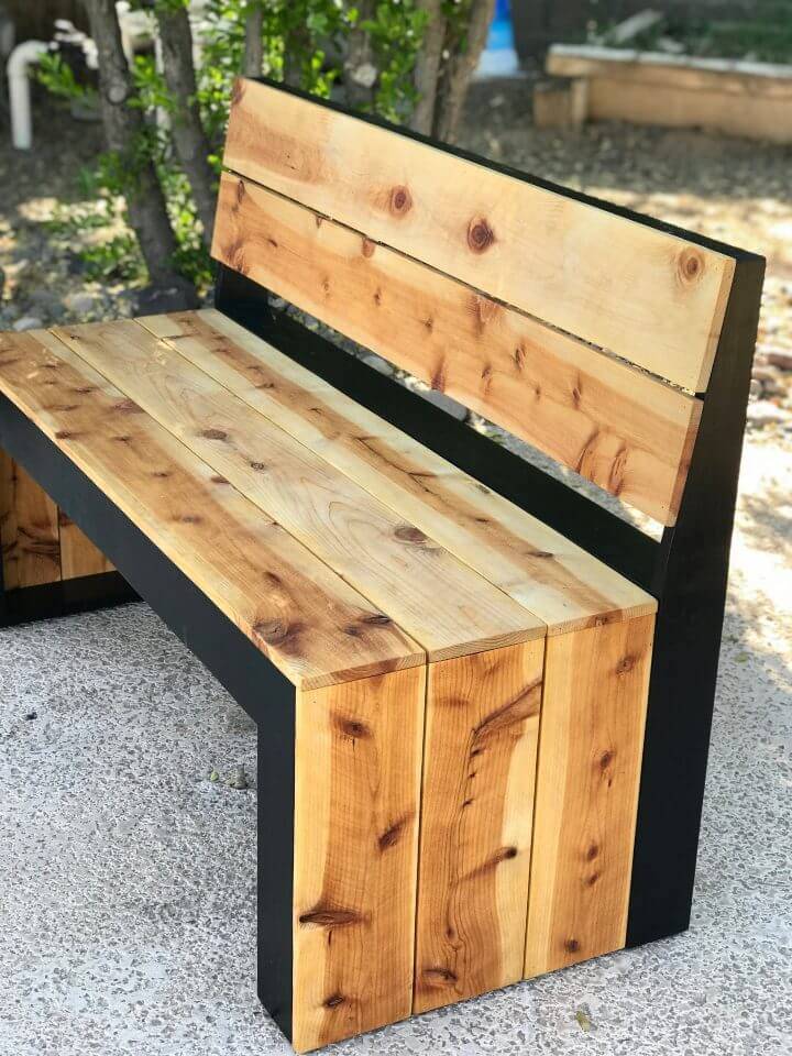 Modern DIY Bench with Back