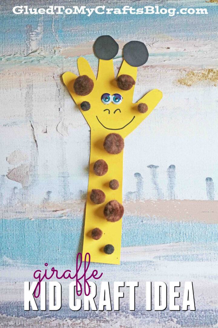 Paper Handprint Giraffe Kid Craft