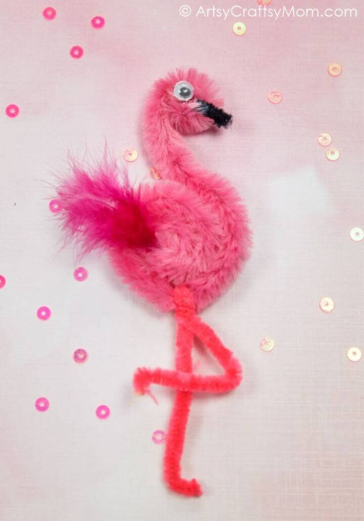 Cute Pipe Cleaner Flamingo Craft for Kids