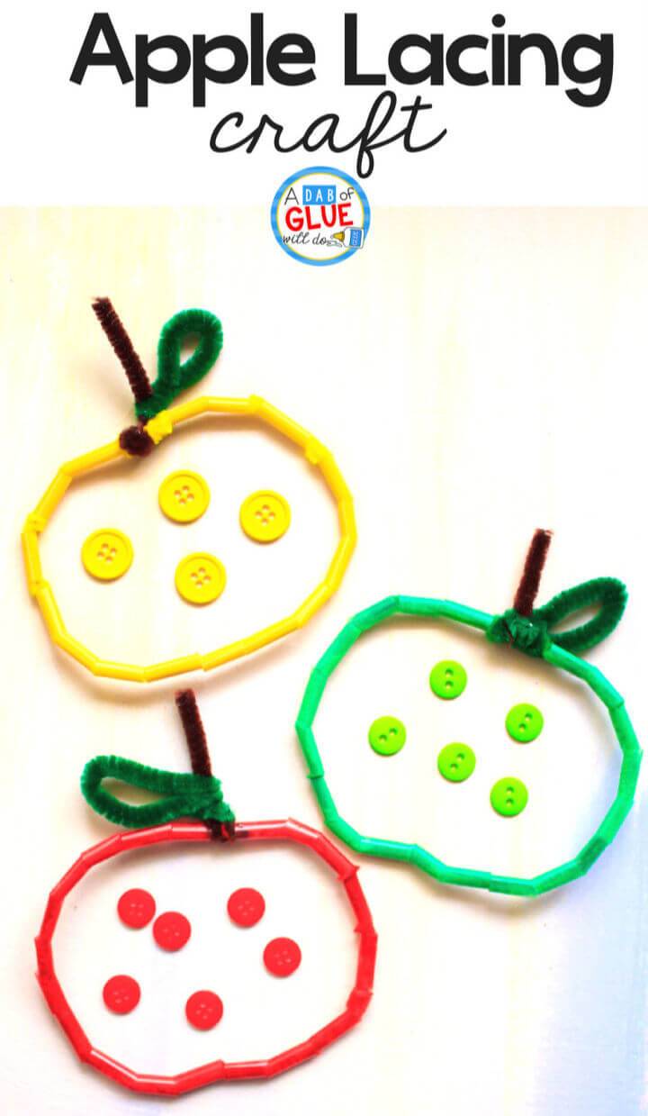 Pipe Cleaner and Straw Apple Craft