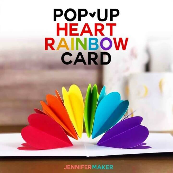 Pop up Heart Rainbow Card