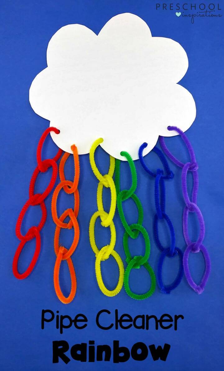 Preschool Rainbow Craft with Pipe Cleaners
