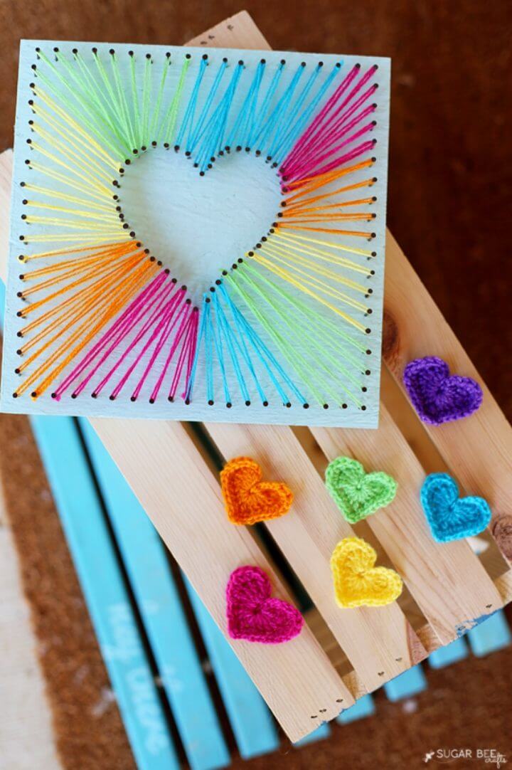 Pretty DIY Heart String Art