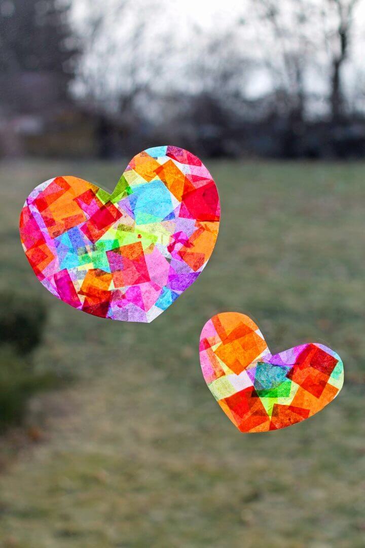 Rainbow Heart Suncatchers