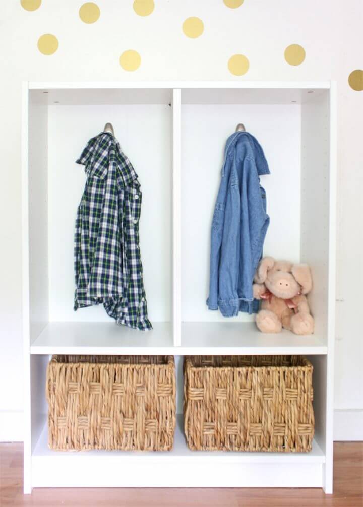 Repurposed Billy Bookcase Into Mini mudroom