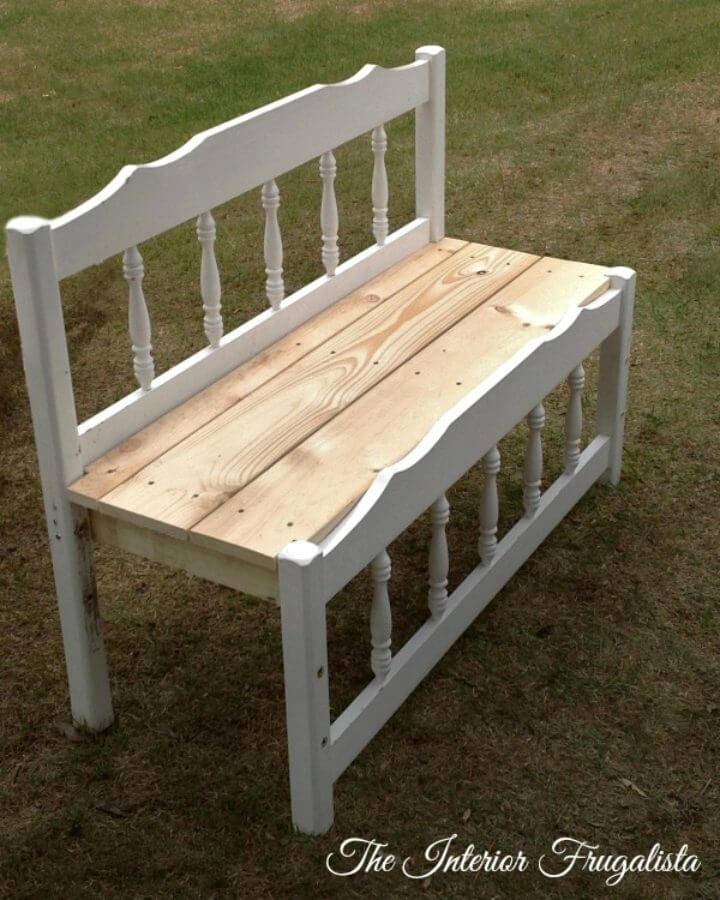 Repurposed Twin Captains Bed Into an Outdoor Bench