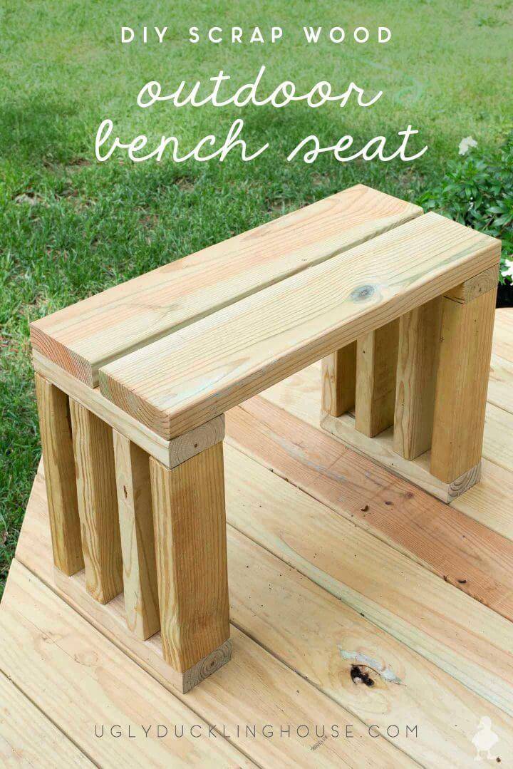 Scrap Wood Outdoor Bench Seat