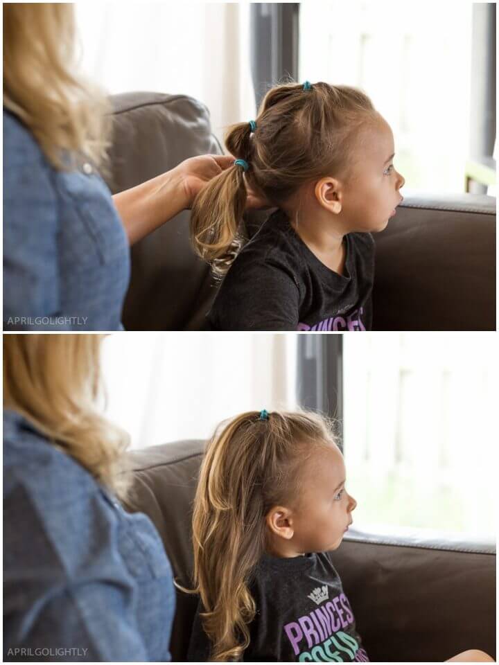 Three ring Ponytail Toddler Hairstyle