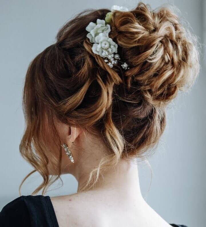 Topknot Updo for Curly Hair