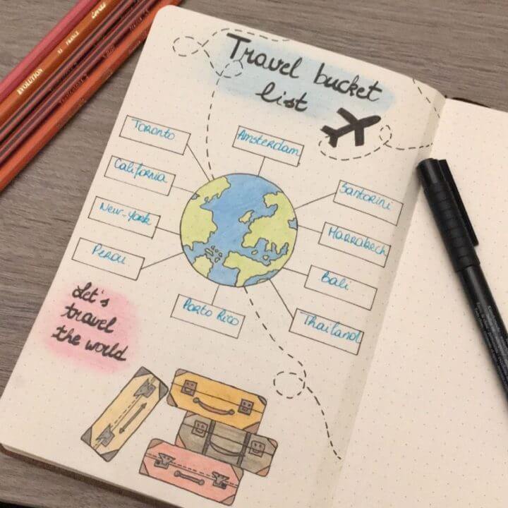 DIY Travel Bucket List Bullet Journal