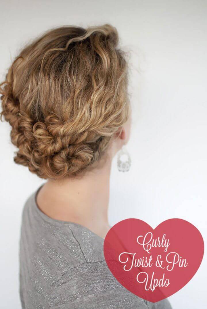 Twist and Pin Updo for Curly Hair