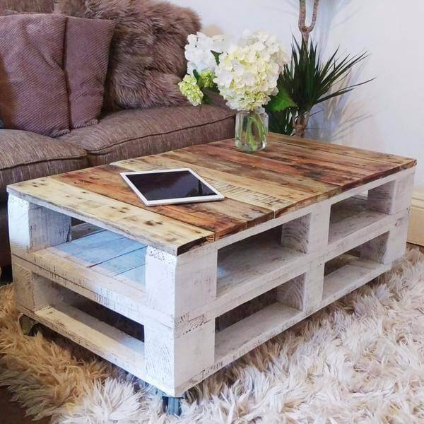 Simple DIY Wood Pallet Coffee Table