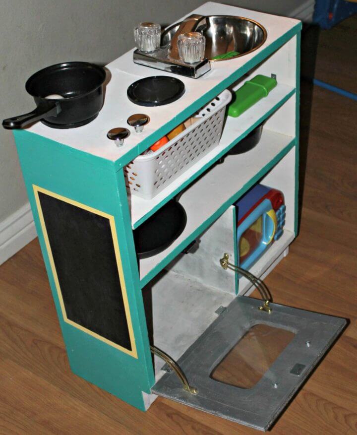 Wooden Kitchen From Re purposed Bookshelf