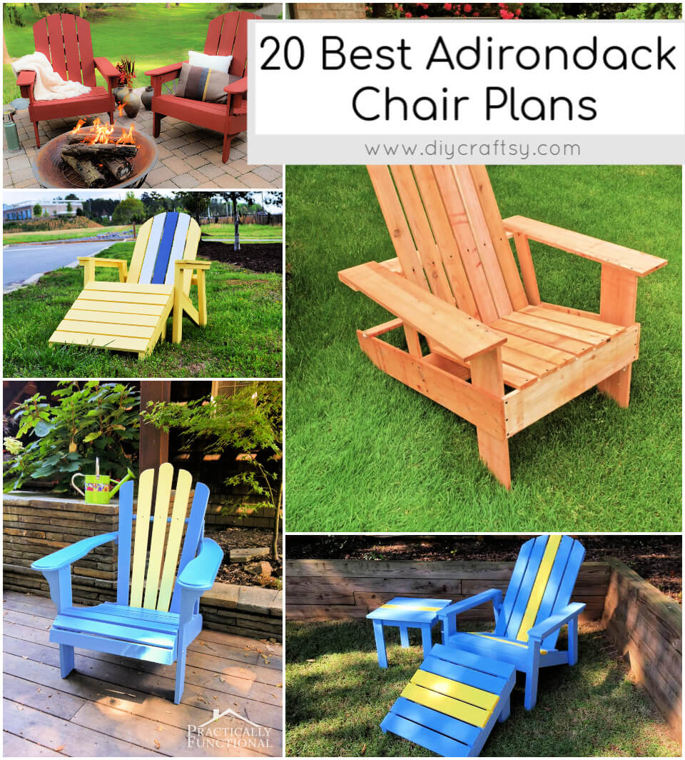 20 Best & Free Adirondack Chair Plans with Printable & Templates