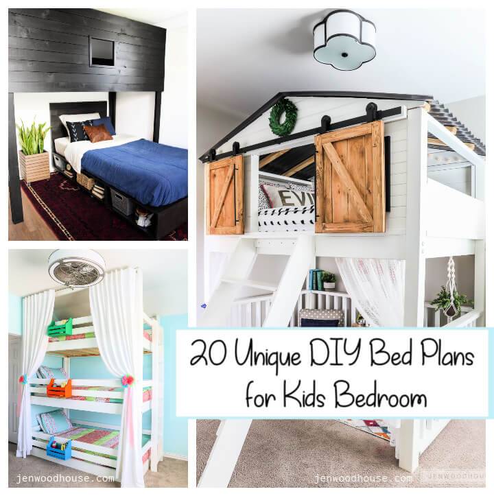 Unique Diy Bed Plans For Kids Bedroom, How To Build A Child S Bunk Beds
