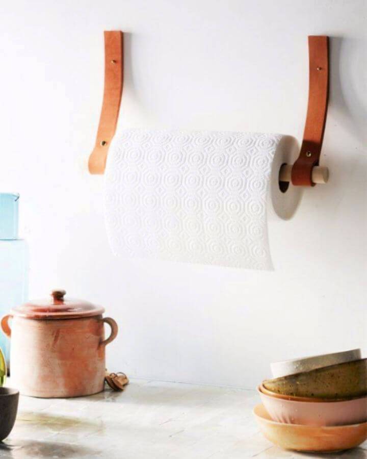 Amazing DIY Leather Paper Towel Holder