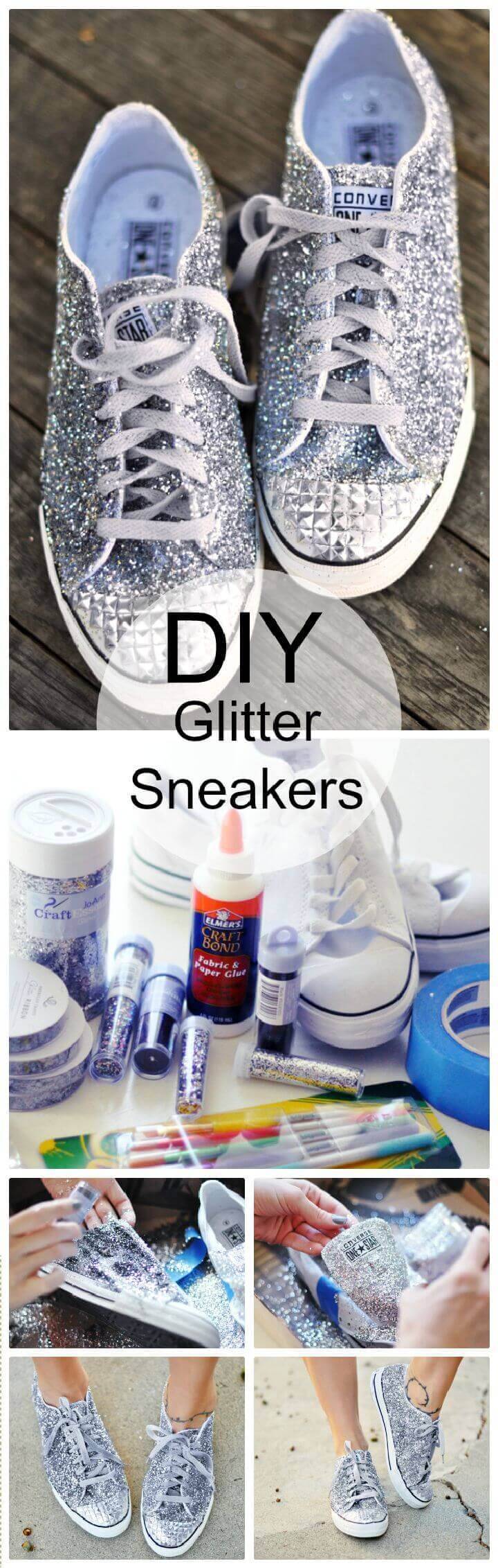 Beautiful DIY Glitter Sneakers