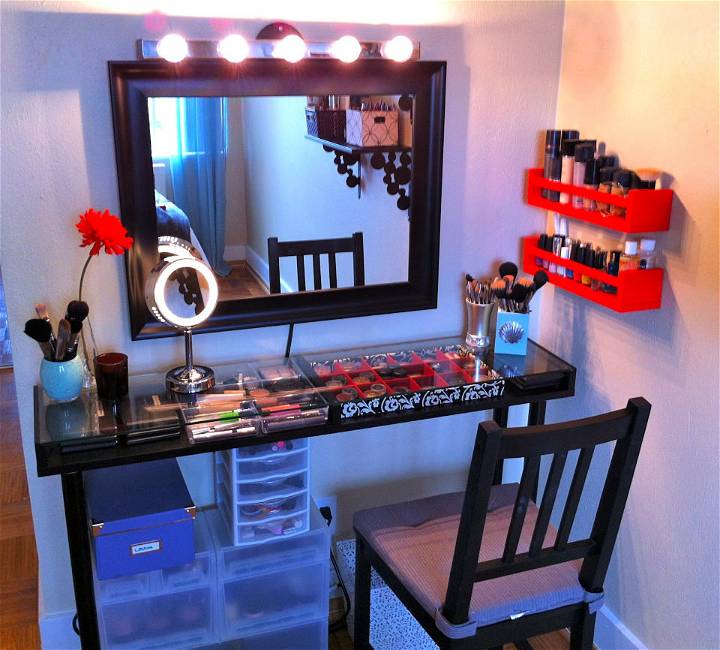 Black Bedroom Makeup Vanity Set
