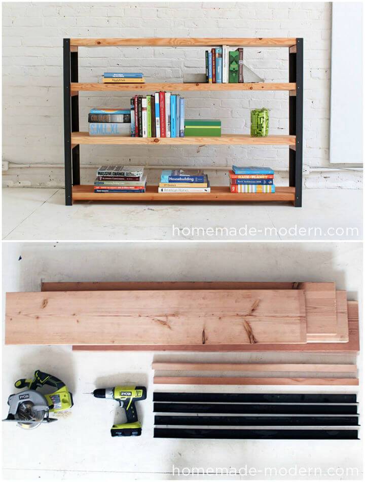 30 Homemade Bookshelf Ideas You Can, Mid Century Modern Wall Shelves Diy