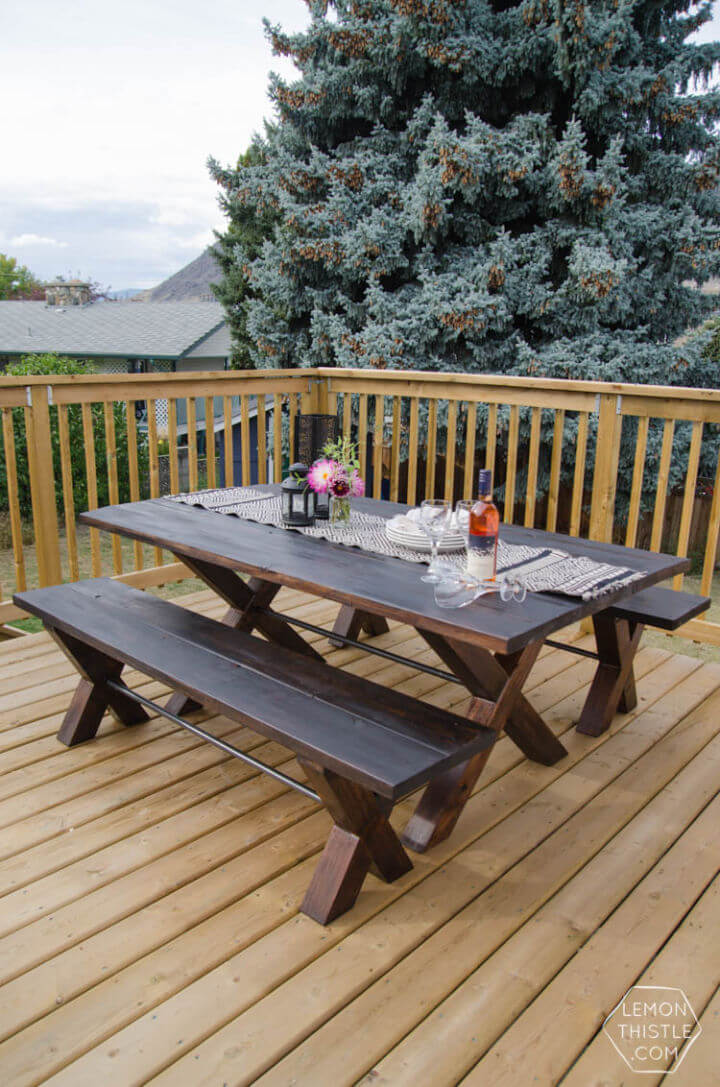 Build a X Leg Patio Table with Pipe Trestle