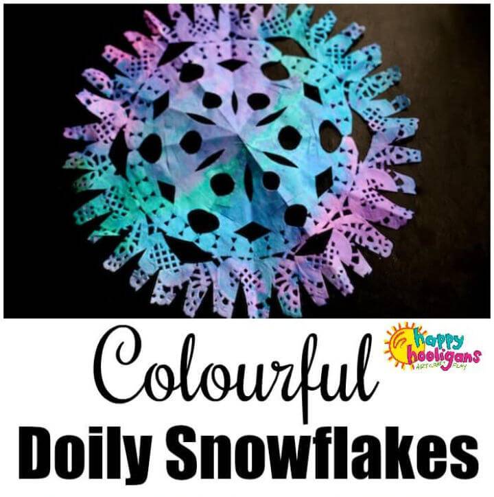 Colorful DIY Paper Doily Snowflakes