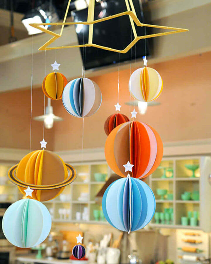 Colorful DIY Solar System Mobile