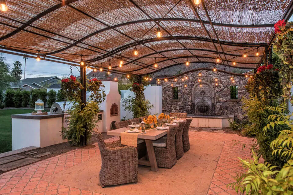 Covered Patio Thatch style Roof