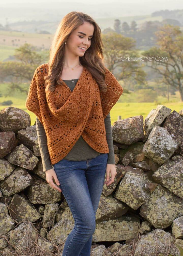 Crochet Cinnamon Roll Pullover Sweater Free Pattern