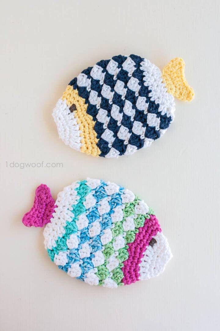Crochet Fish Scrubbie Washcloths for Gift